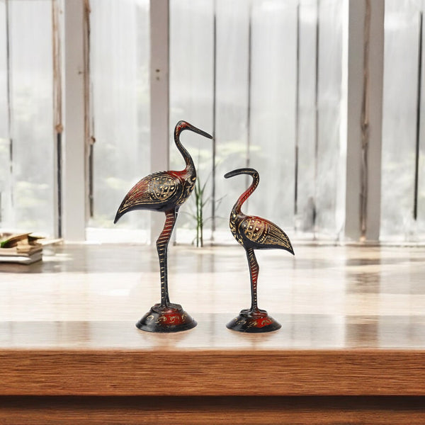 Handcrafted Brass Crane Figurines for Home Décor