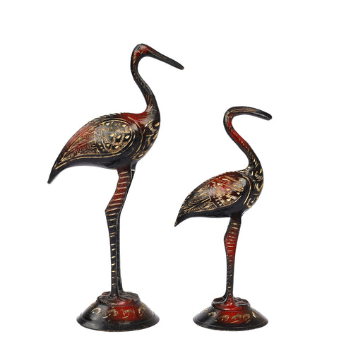 Handcrafted Brass Crane Figurines for Home Décor
