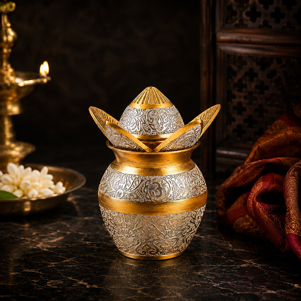 Handcrafted Brass Decorative Kalash with Coconut