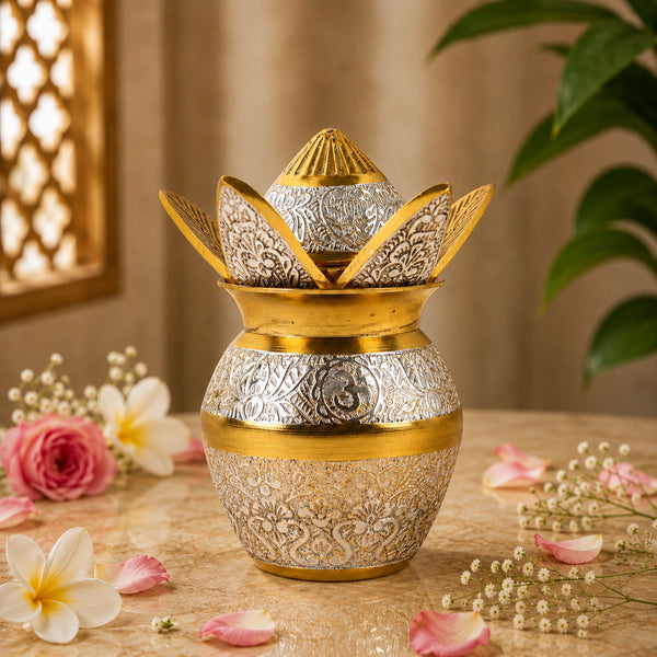 Handcrafted Brass Decorative Kalash with Coconut