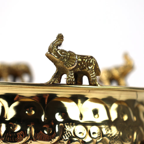 Handcrafted Brass Elephant Decorative Urli Bowl