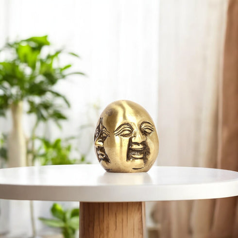Handcrafted Brass Expressive Faces Paperweight