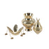 Handcrafted Brass Golden Decorative Kalash with Coconut, Bell and Bird Motif