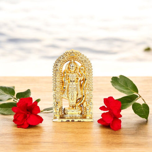 Handcrafted Brass Lord Ram Idol—Golden