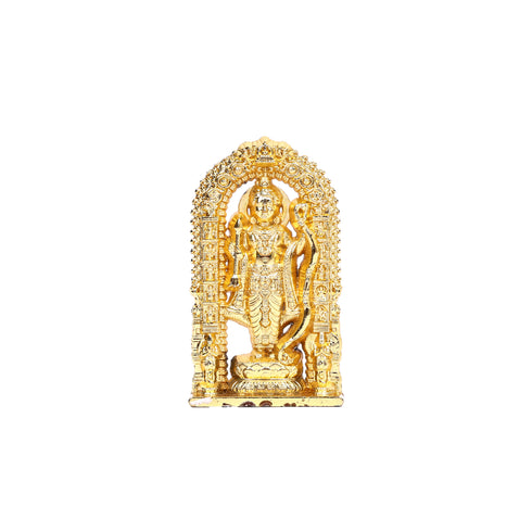 Handcrafted Brass Lord Ram Idol—Golden