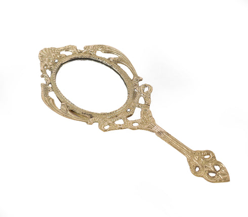 Handcrafted Brass Ornate Hand Mirror