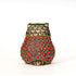 Handcrafted Brass Owl Figurine Red Green Inlay Indian Decor