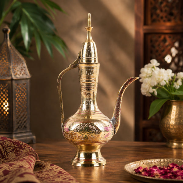 Handcrafted Brass Surahi with Engravings