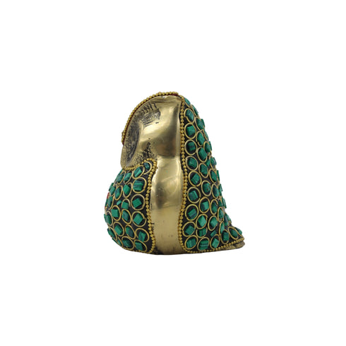 Handcrafted Brass Owl Statue with Hand Enamel Work–