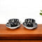 Handcrafted Black & White Blue Pottery Bowl & Plate Set – Modern Jaipur Art