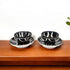 Handcrafted Black & White Blue Pottery Bowl & Plate Set – Modern Jaipur Art
