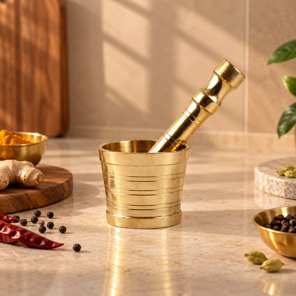 Handcrafted Classic Brass Mortar and Pestle