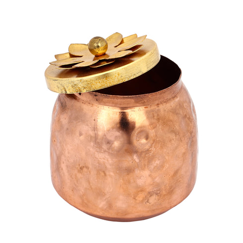 Handcrafted Copper Jar with Lid