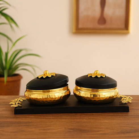 Handcrafted Decorative Bowl Set with Tray