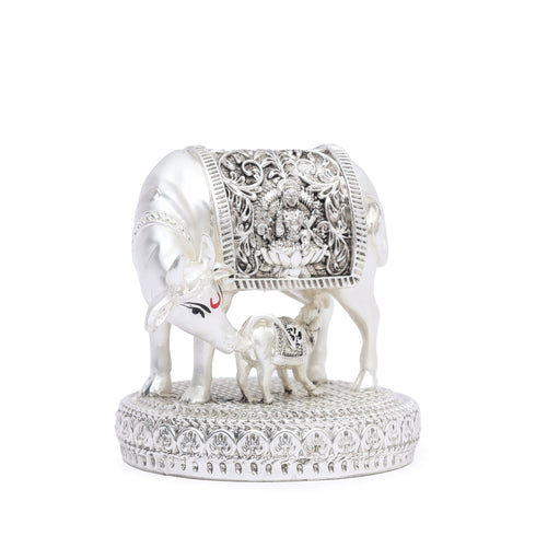Handcrafted Divine Kamdhenu Cow and Calf – Spiritual Decor Item