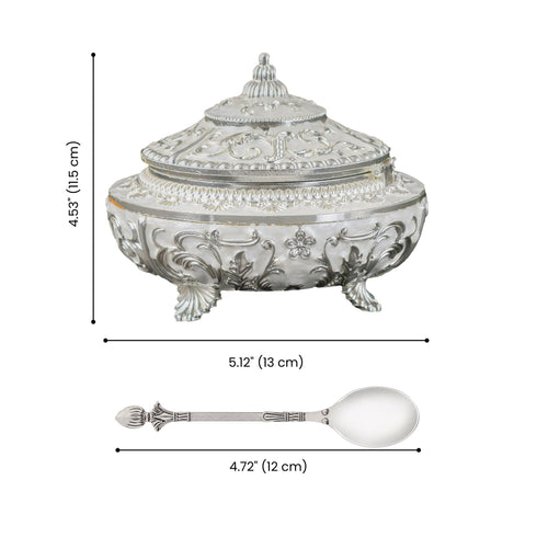 Handcrafted Domed-Shaped Decorative Serveware with a Spoon