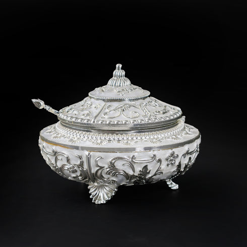 Handcrafted Domed-Shaped Decorative Serveware with a Spoon