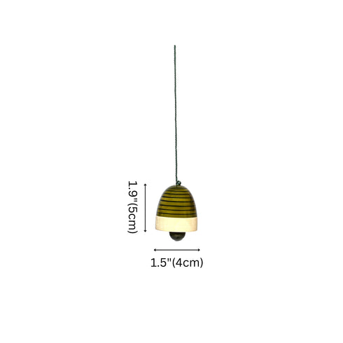 Handcrafted Eco-friendly Green Wooden Bell Hangings for Christmas Decor