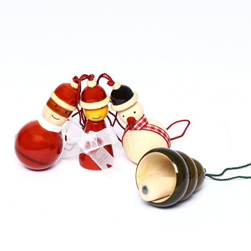 Handcrafted Eco-friendly Multicolour Wooden Hangings for Christmas Decor