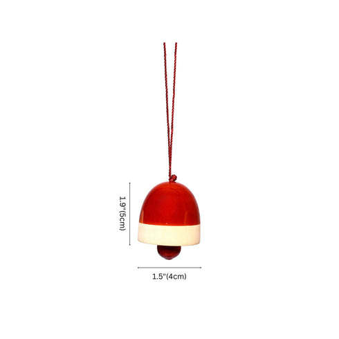 Handcrafted Eco-friendly Red Wooden Bell Hangings for Christmas Decor