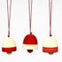 Handcrafted Eco-friendly Red Wooden Bell Hangings for Christmas Decor