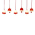 Handcrafted Eco-friendly Red Wooden Bell Hangings for Christmas Decor