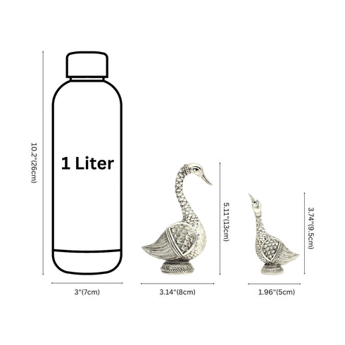 Handcrafted Elegant Silver Coated Swan Pair