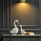 Handcrafted Elegant Silver Coated Swan Pair