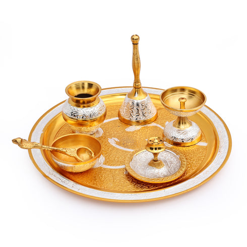 Handcrafted Embossed Pooja Thali