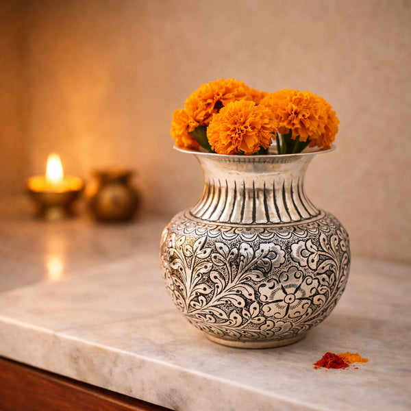 Handcrafted Fine Work German Silver Kalash