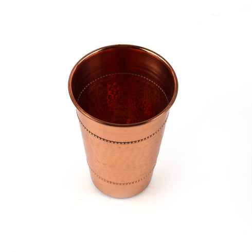 Handcrafted Hammered Copper Glass