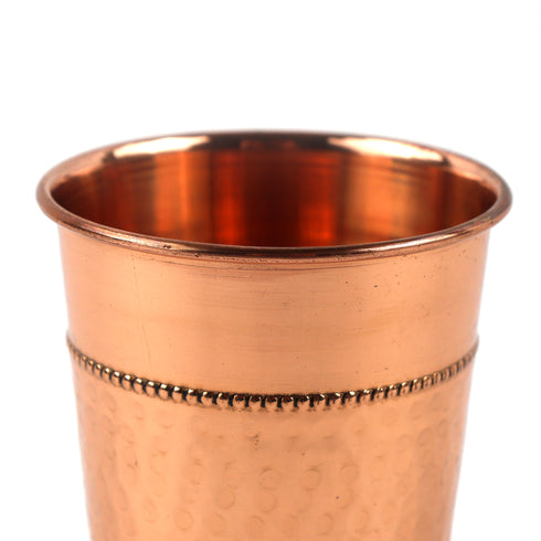 Handcrafted Hammered Copper Glass