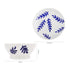 Handcrafted Jaipur Blue Pottery Bowl & Plate Set – Indigo Leaf Pattern