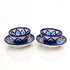 Handcrafted Jaipur Blue Pottery Bowl & Plate Set – Square Indigo Geometric Patterns