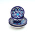 Handcrafted Jaipur Blue Pottery Bowl & Plate Set – Square Indigo Geometric Patterns