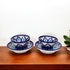 Handcrafted Jaipur Blue Pottery Bowl & Plate Set – Square Indigo Geometric Patterns
