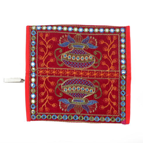 Handcrafted Kalash Embroidered Clutch Purse