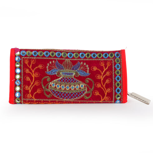 Handcrafted Kalash Embroidered Clutch Purse