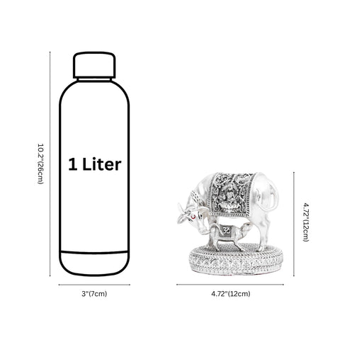 Handcrafted Kamdhenu Cow and Calf with Maha Lakshmi on Saddle