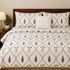 Handcrafted Leaf and Bloom Cotton King Size Bedsheet, Pillow Cover & Dohar (4-piece set)