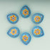Handcrafted Light Blue - Blue Pottery Diyas Set - Leaf-Shaped