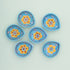 Handcrafted Light Blue - Blue Pottery Diyas Set - Leaf-Shaped