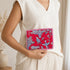 Handcrafted Maroon Quilted Forest Organizer Zip Pouch – Hand Block Print