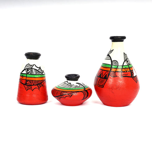 Handcrafted Multicolour Terracotta Pots for Home Decor
