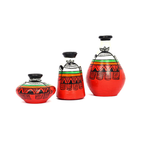 Handcrafted Multicolour Terracotta Pots for Home Decor