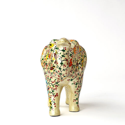 Handcrafted Papier Mache Elephant - Cream