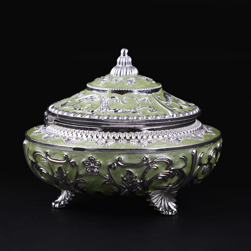Handcrafted Pista Green Decorative Serveware with Spoon
