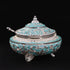Handcrafted Powder Blue Decorative Serveware with Spoon