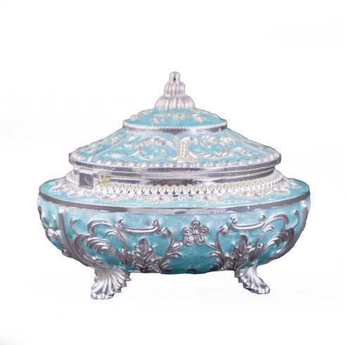 Handcrafted Powder Blue Decorative Serveware with Spoon