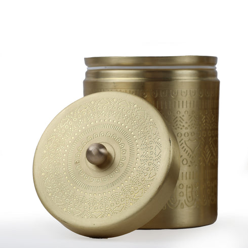 Handcrafted Pure Brass Containers (Set of 3)